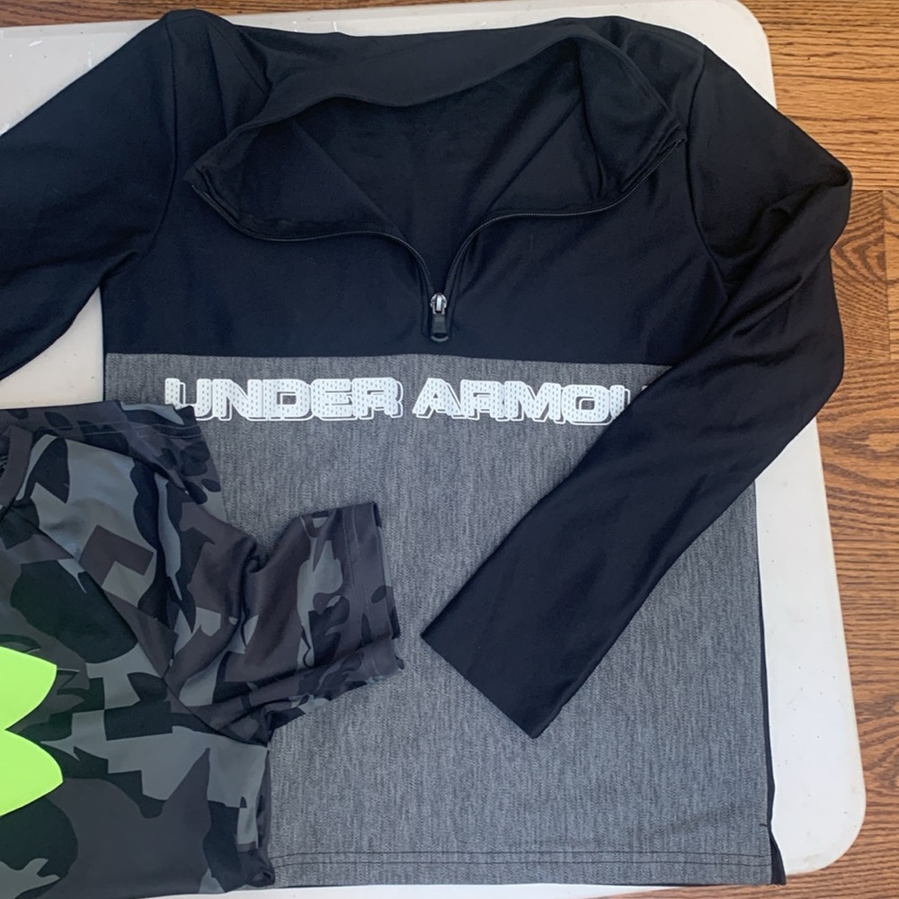 Lot of Under armour shirts… 2 short sleeve 1 long sleeve 3/4 zip